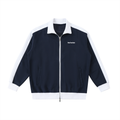 Contrast Trim Stand Collar Jacket