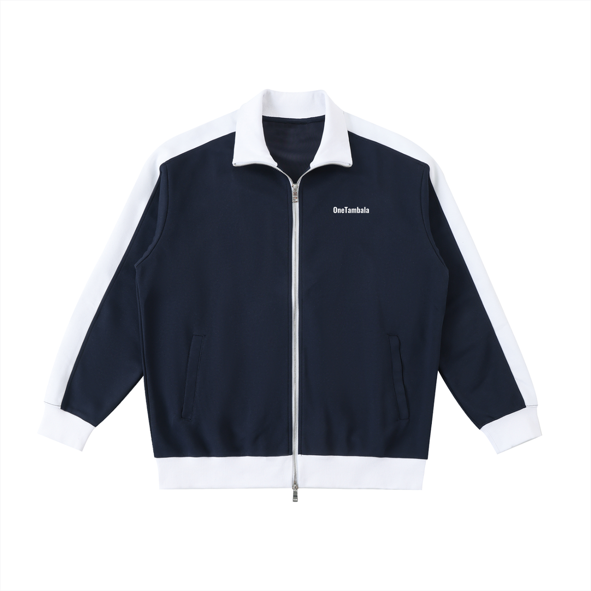 Contrast Trim Stand Collar Jacket