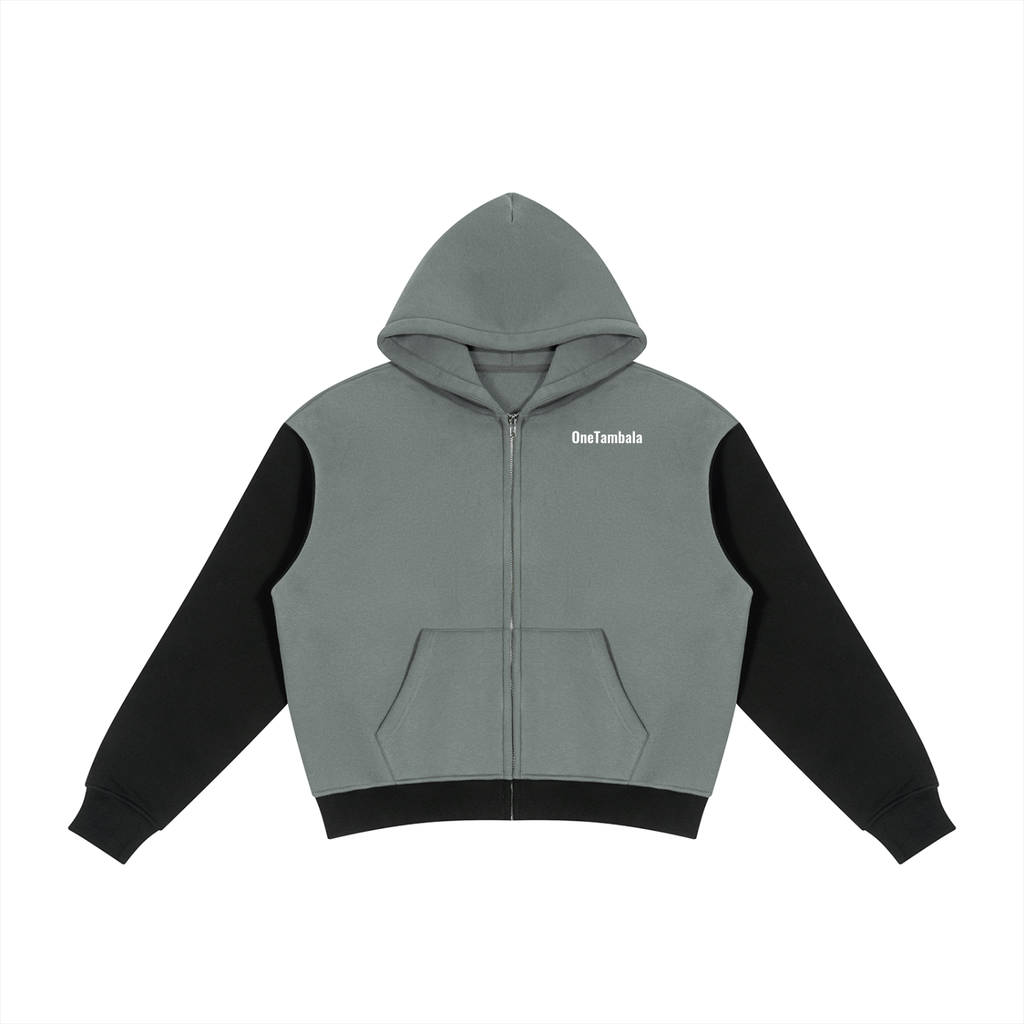 Unisex Color Block Fleece Full Zip Hoodie