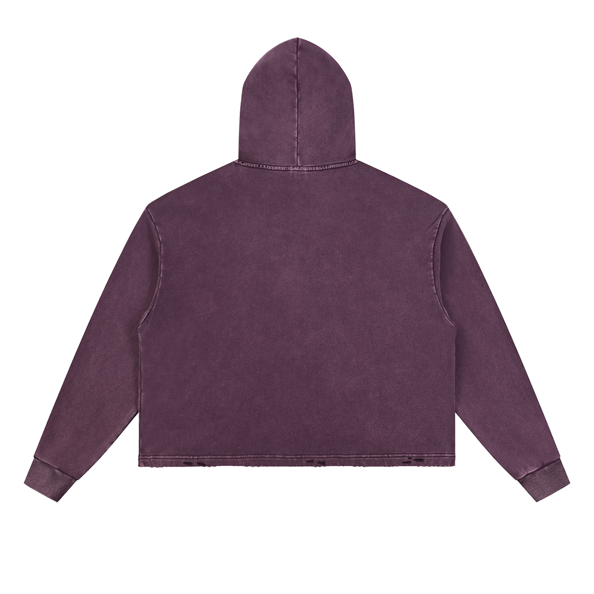 Vintage Washed Frayed-Hem Hoodie
