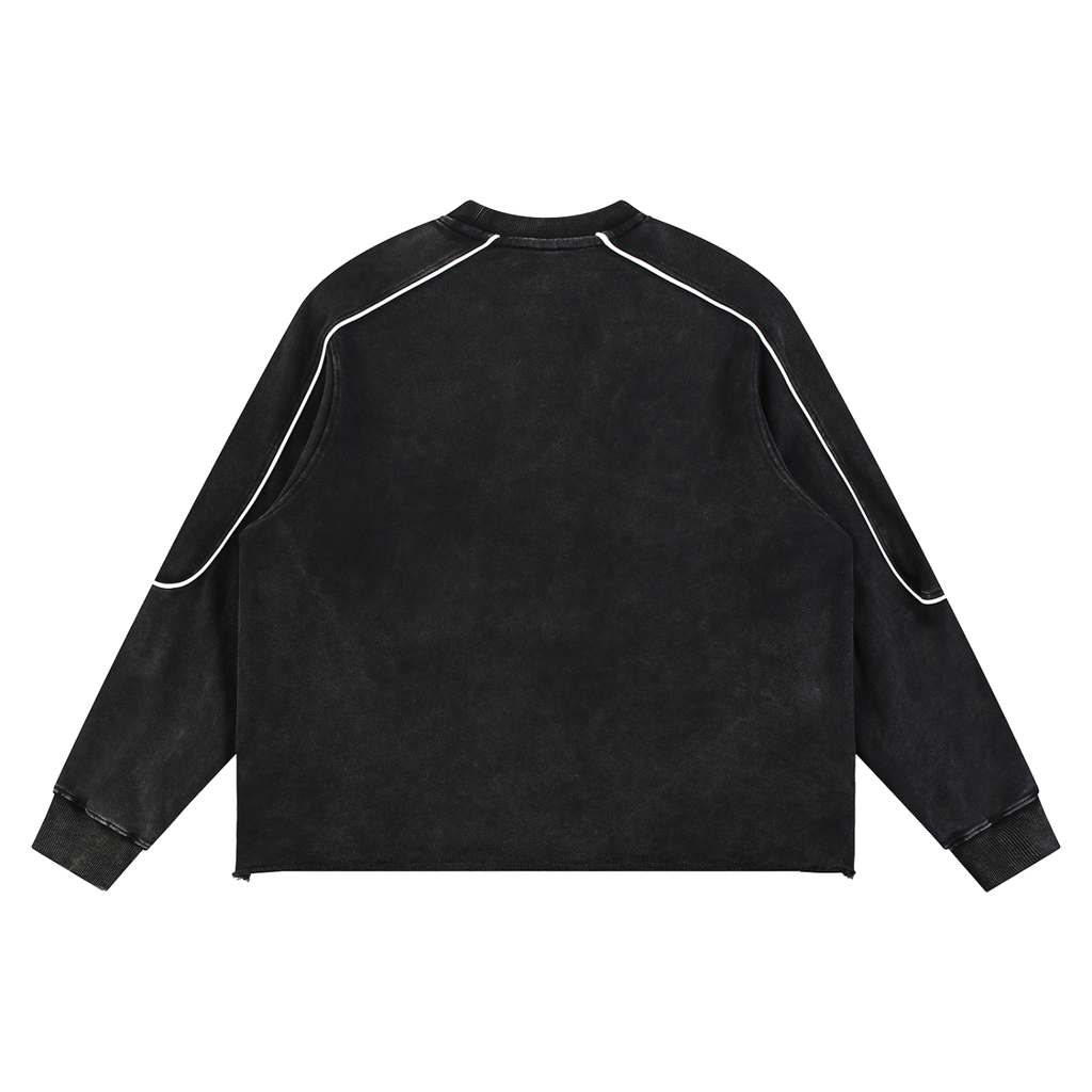 Mineral Wash Piping Raw Hem Sweatshirt