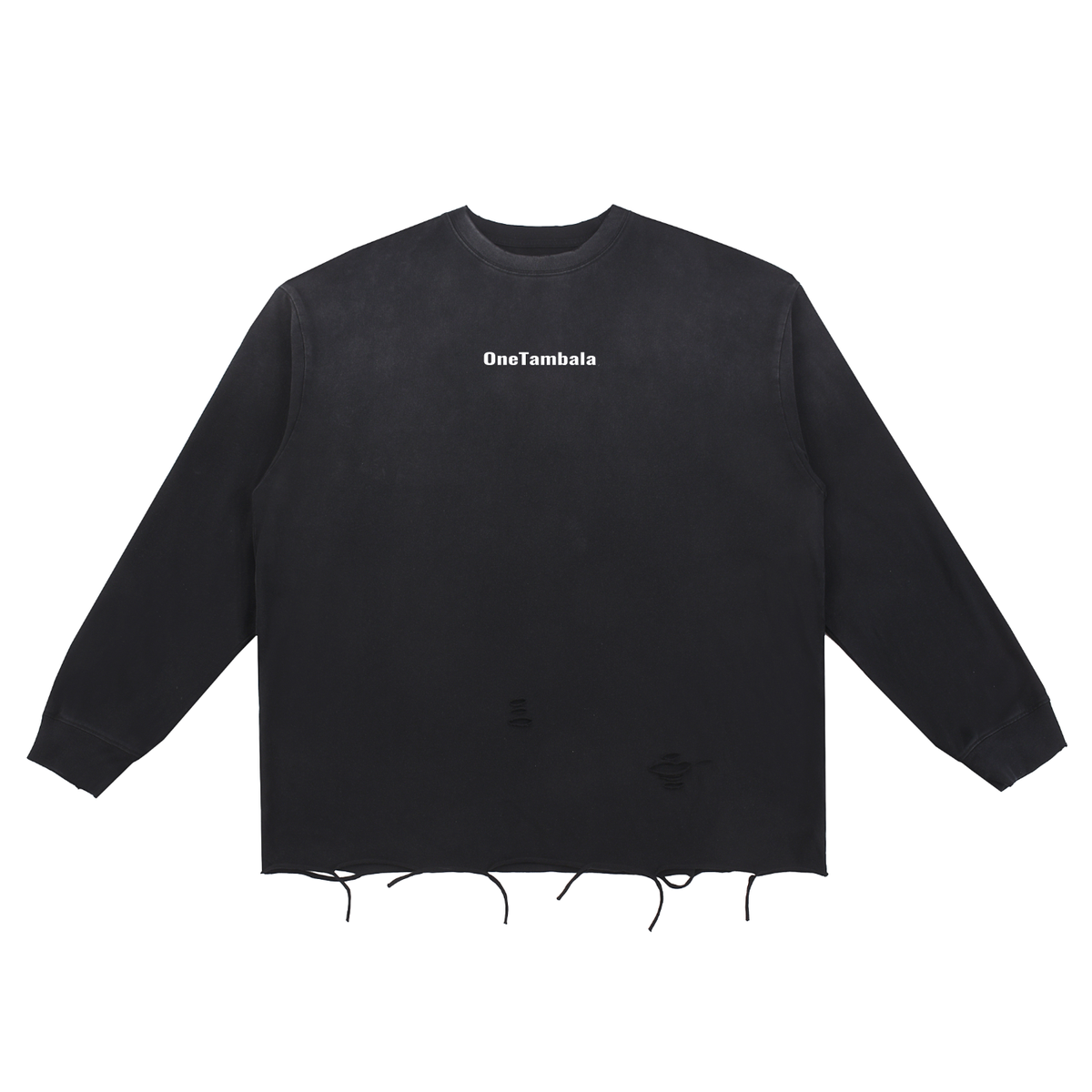 Snow Wash Raw Edge Cotton T-Shirt