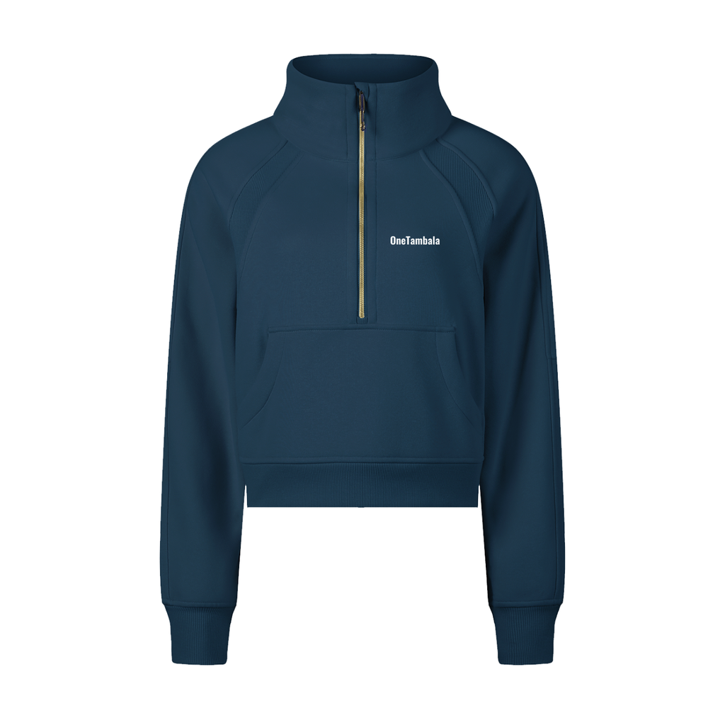 Cropped Half-Zip Sweatshirt