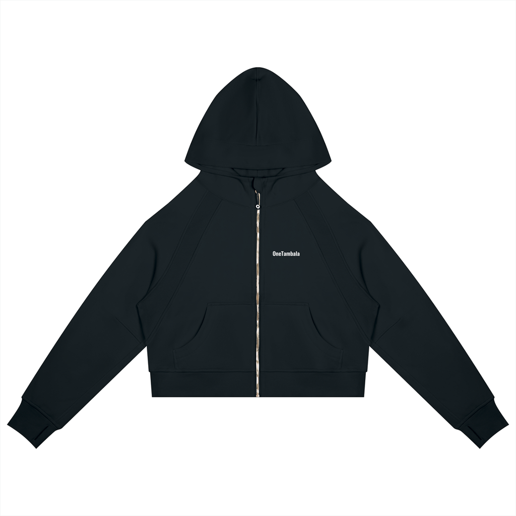 Cropped Zip-Through Hoodie