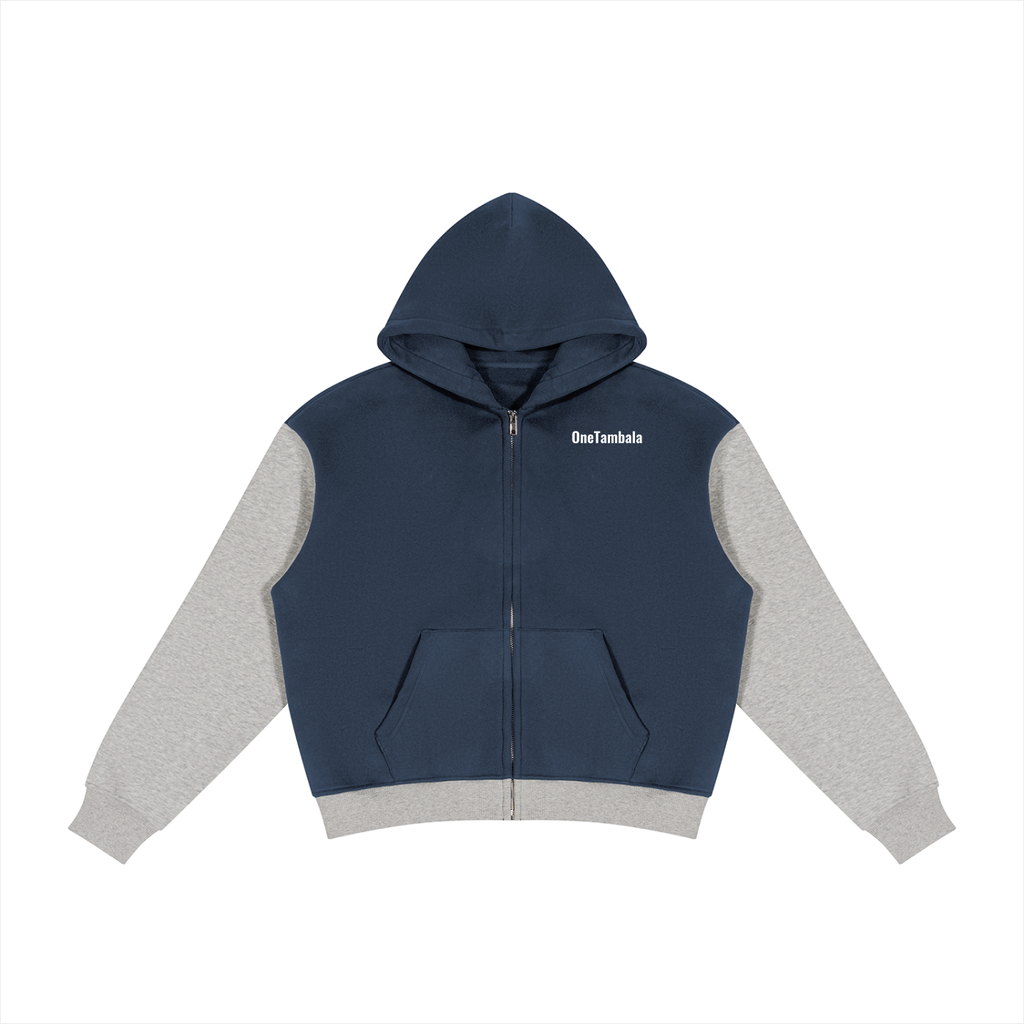 Unisex Color Block Fleece Full Zip Hoodie