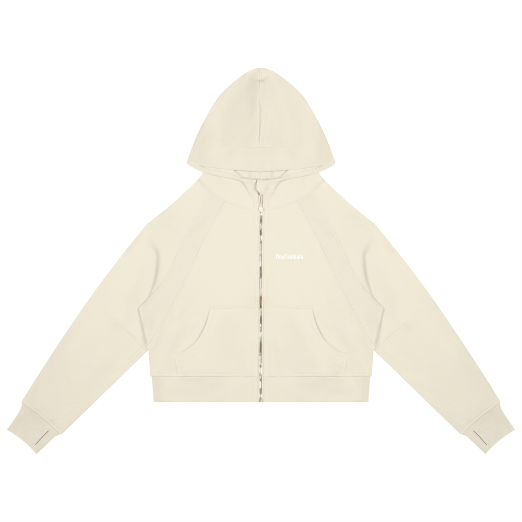 Cropped Zip-Through Hoodie
