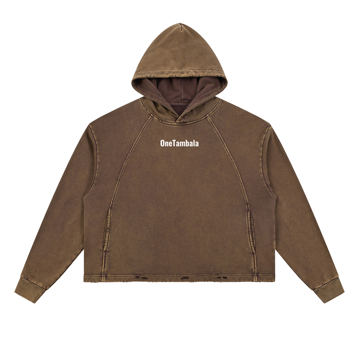 Vintage Washed Frayed-Hem Hoodie