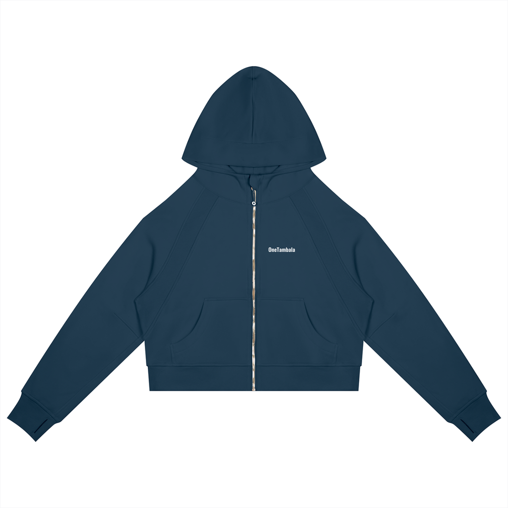 Cropped Zip-Through Hoodie
