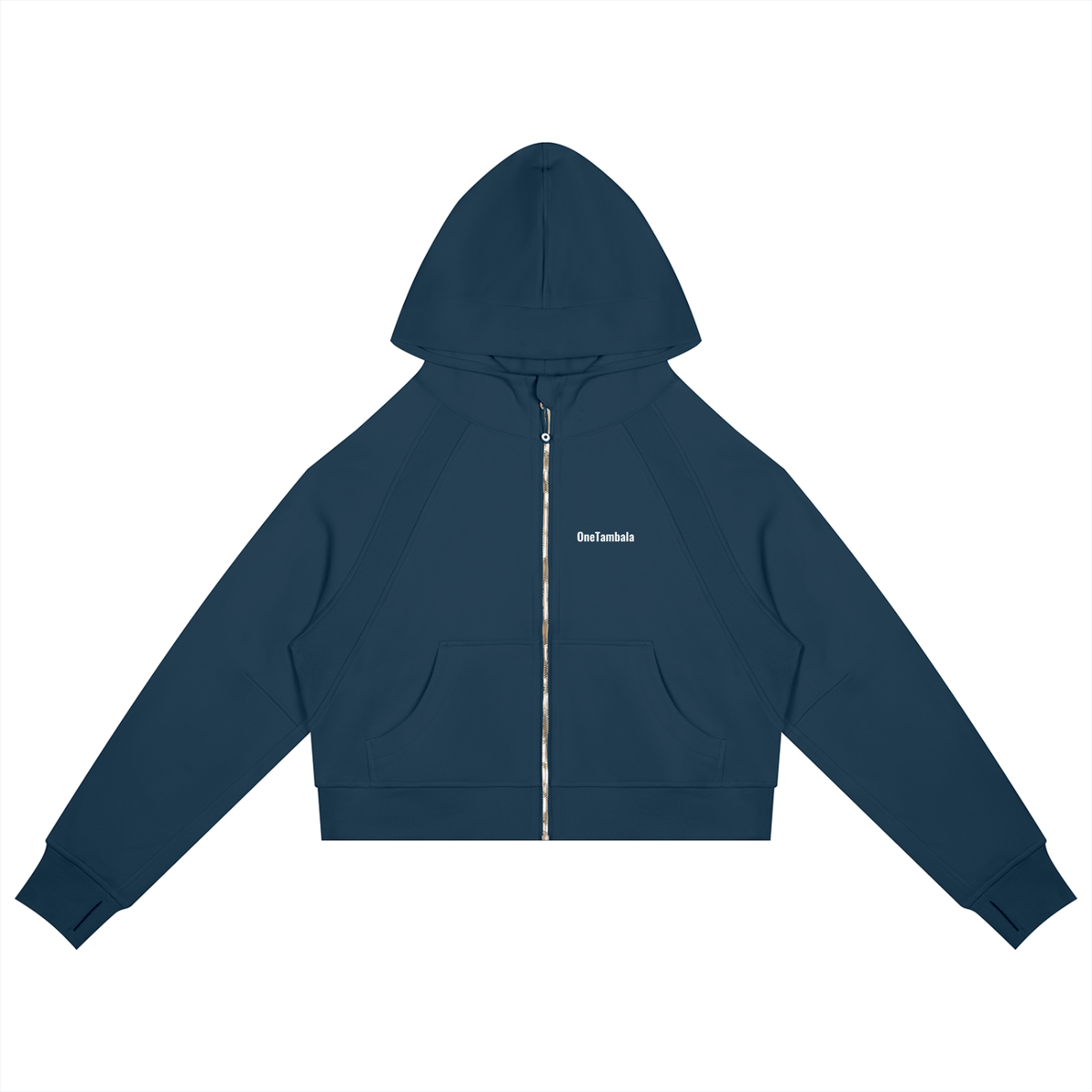 Cropped Zip-Through Hoodie