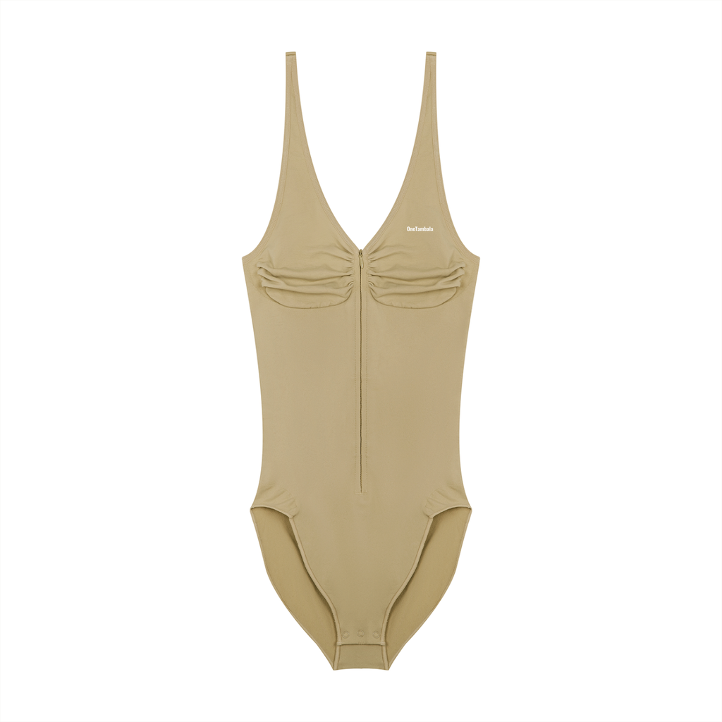 Women’s Full-Zip Ruched Bodysuit