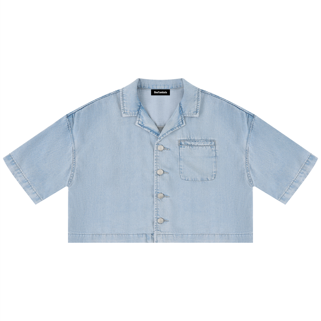 Women's Vintage Wash Boxy Cropped Shirt