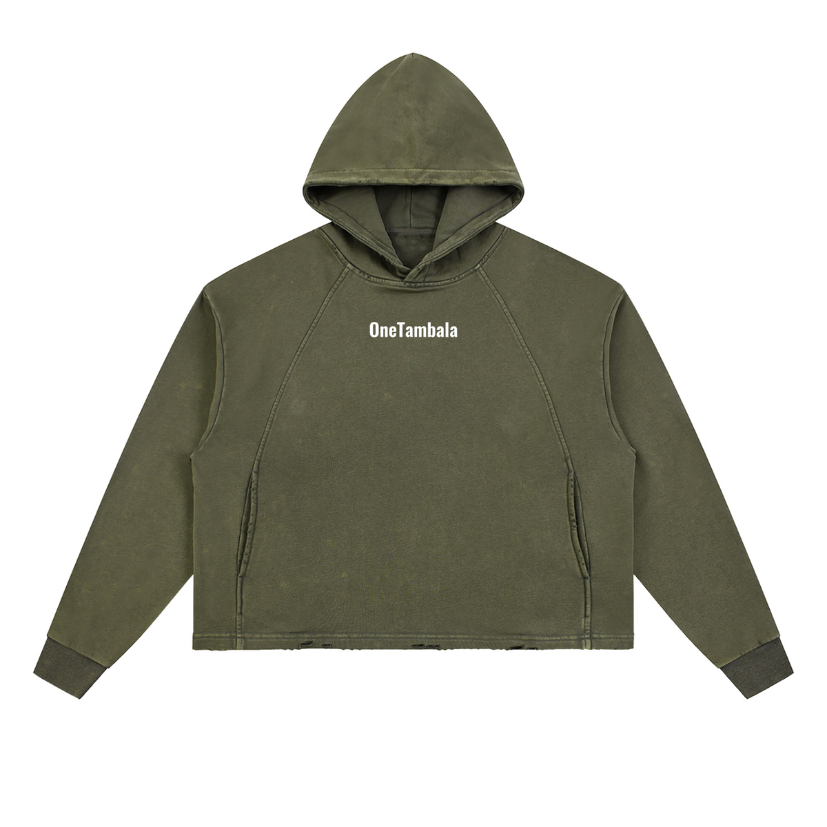 Vintage Washed Frayed-Hem Hoodie