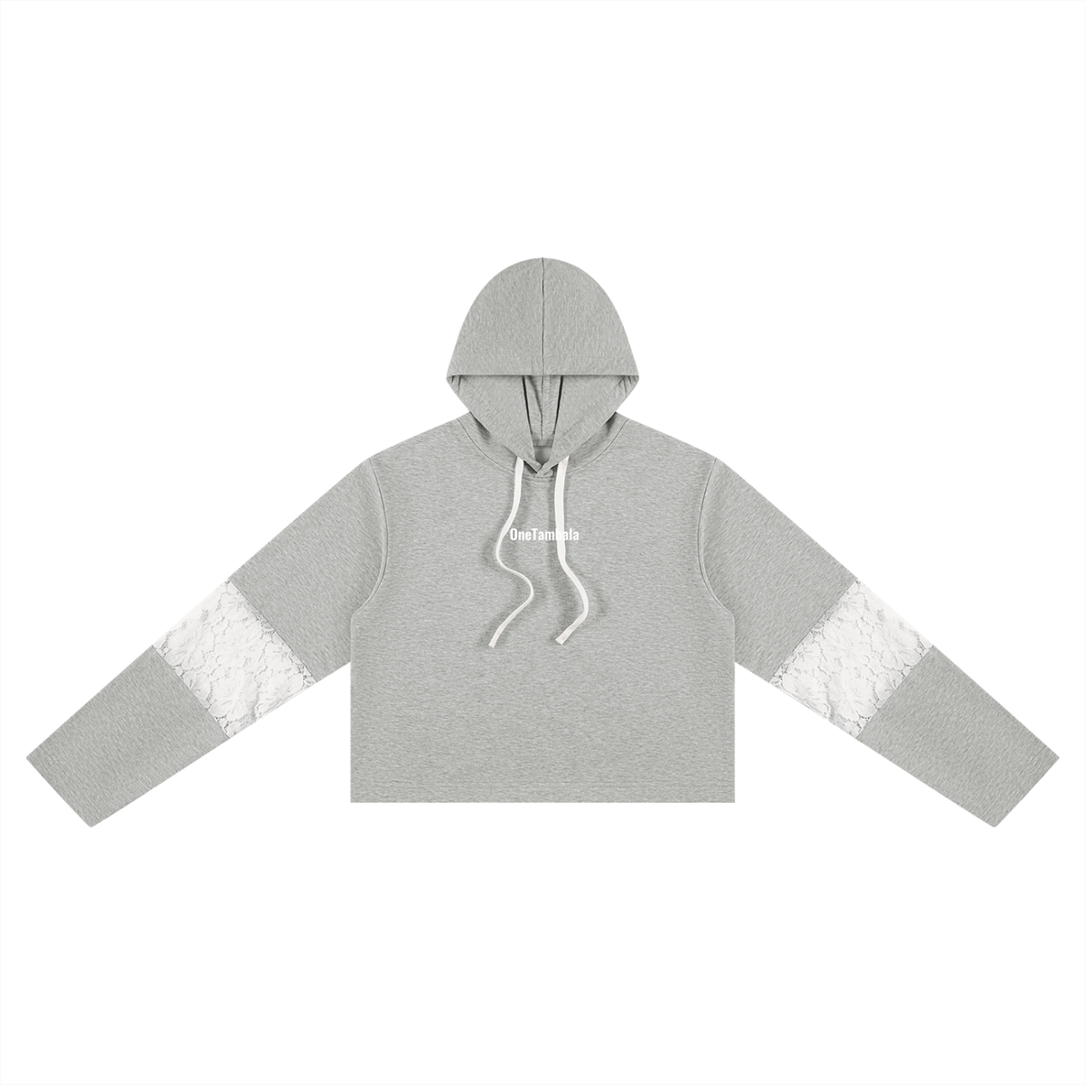 Women’s Cropped Lace-Panel Hoodie