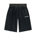 Unisex Vintage Wash Distressed Wide Leg Shorts