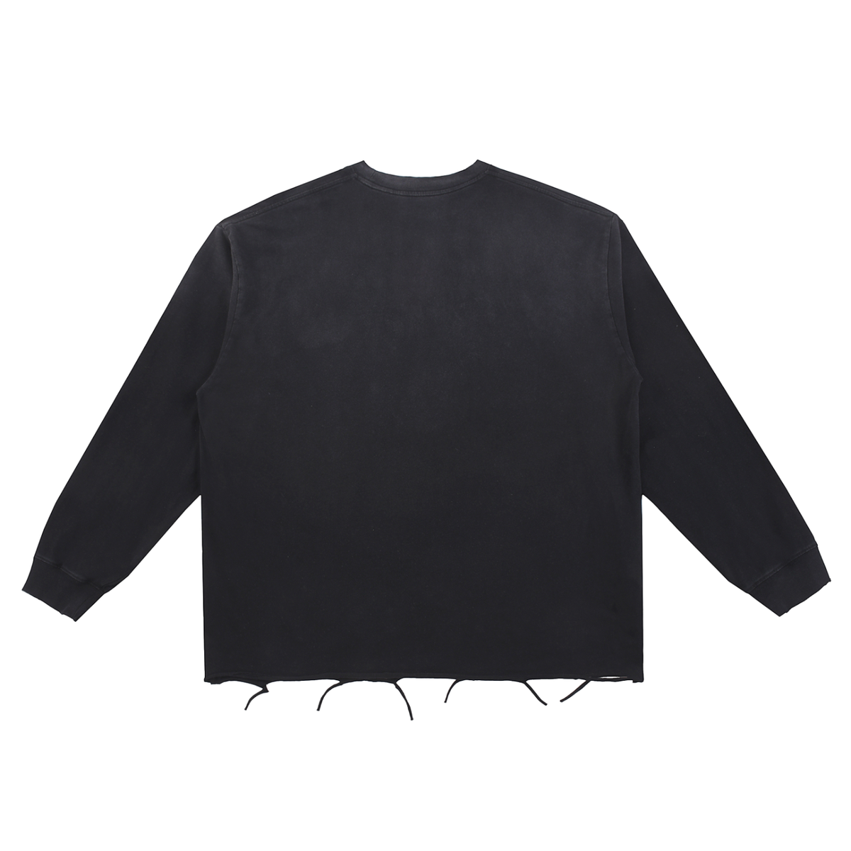 Snow Wash Raw Edge Cotton T-Shirt