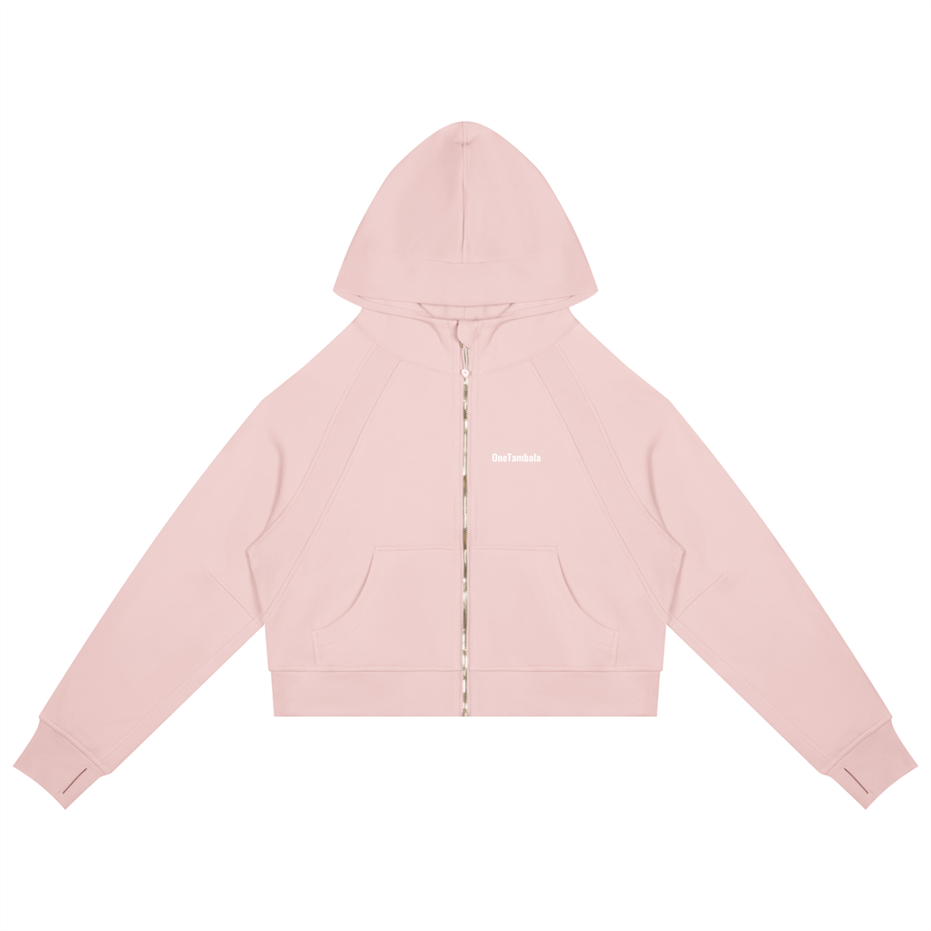 Cropped Zip-Through Hoodie