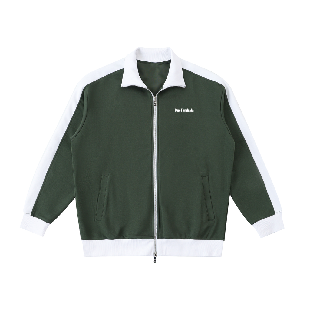 Contrast Trim Stand Collar Jacket