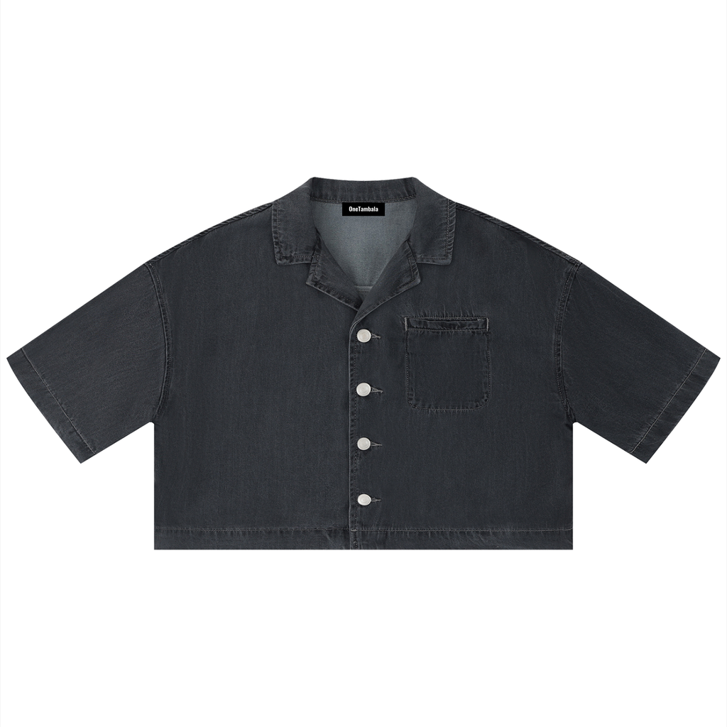 Women's Vintage Wash Boxy Cropped Shirt